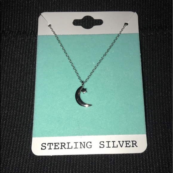 Sterling Silver Star and Moon Necklace - Picture 1 of 4